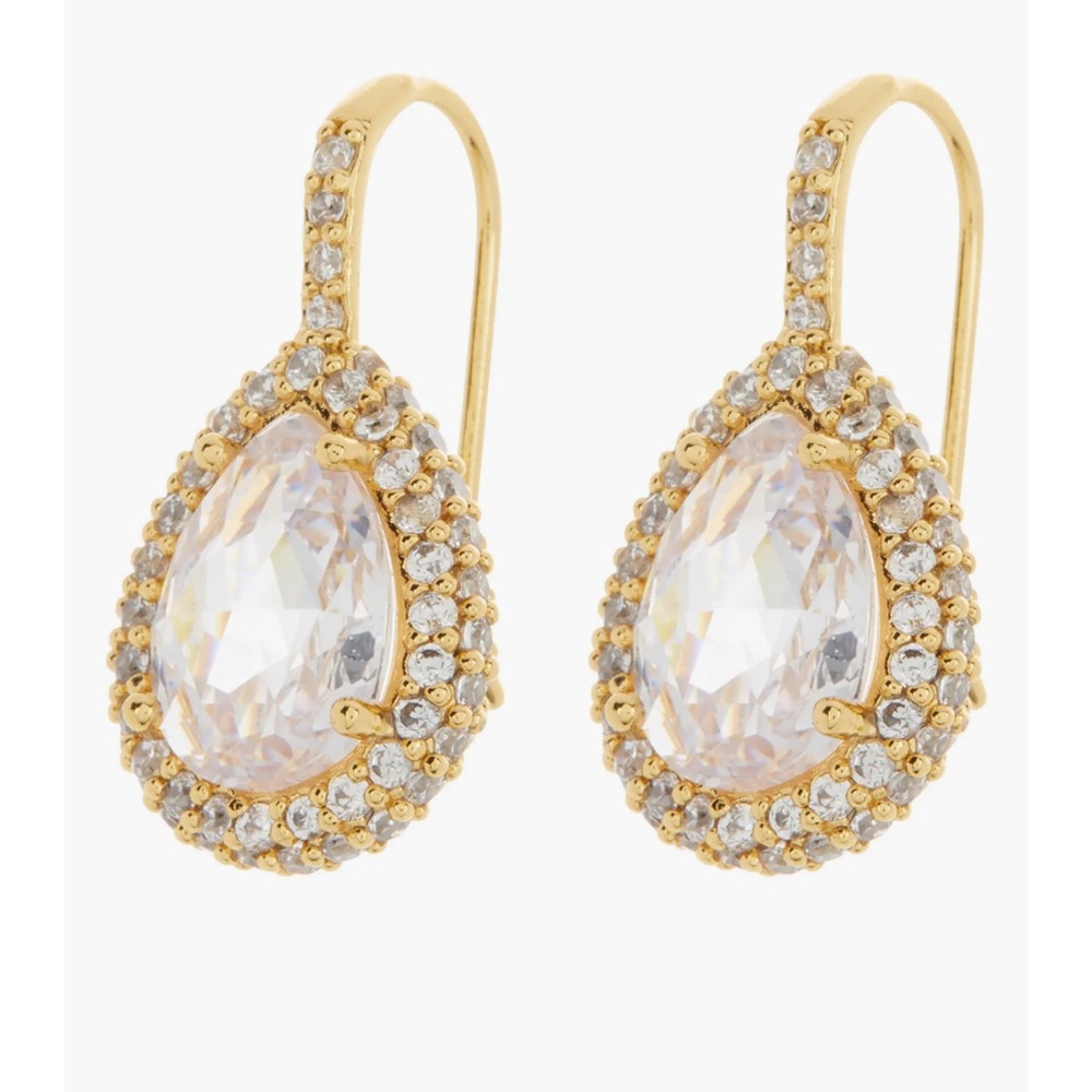 Kate Spade pavè halo drop earrings